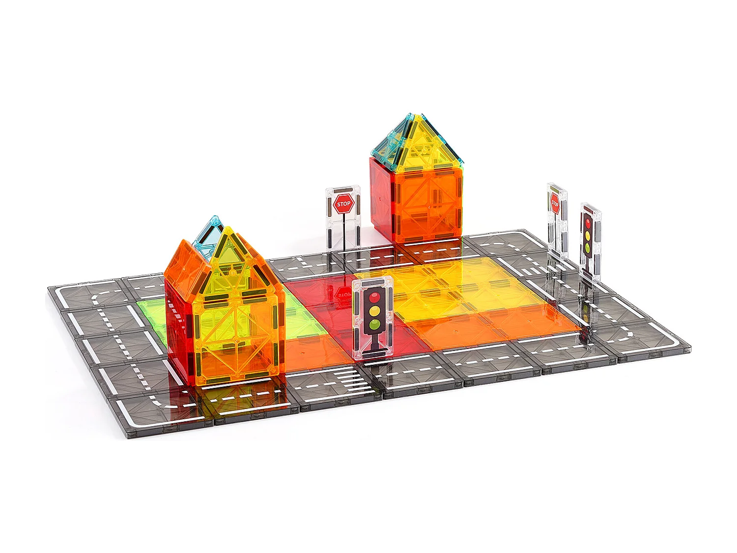 Bloc de Construction Magnétique, SucceBuy Lot de 56 Tuiles Magnétiques, Blocs de Construction Magnétiques 3D pour Enfants, Ensemble de Jouets STEM