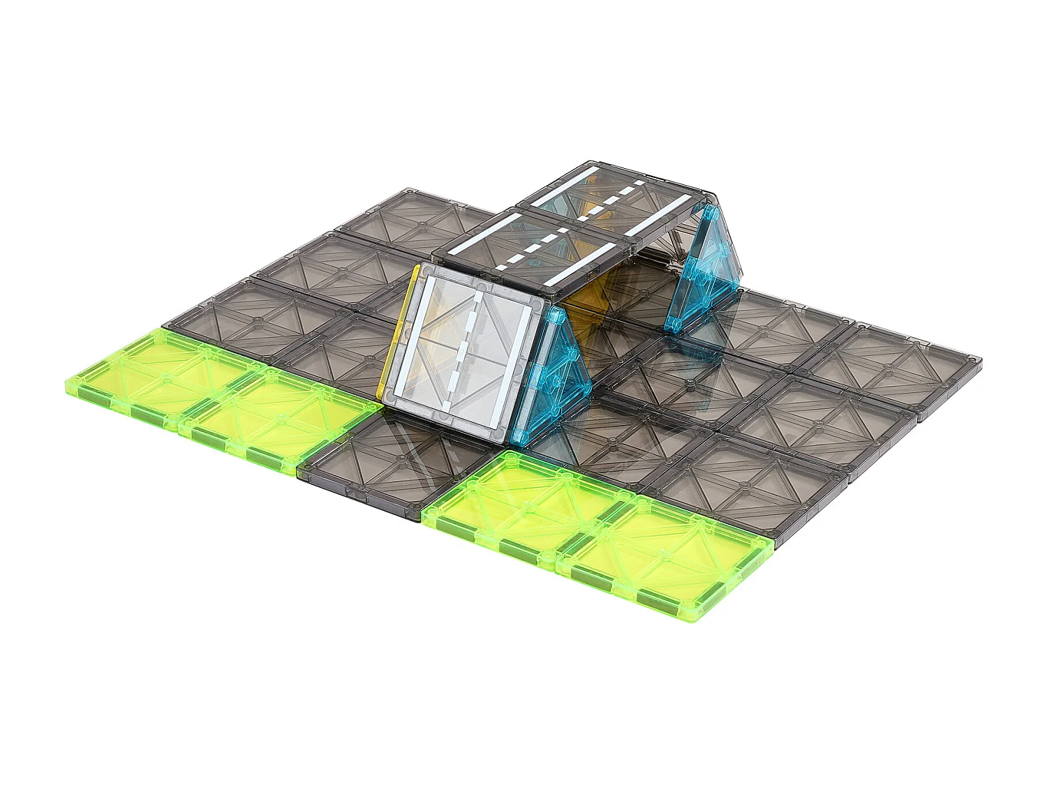 Bloc de Construction Magnétique, SucceBuy Lot de 56 Tuiles Magnétiques, Blocs de Construction Magnétiques 3D pour Enfants, Ensemble de Jouets STEM