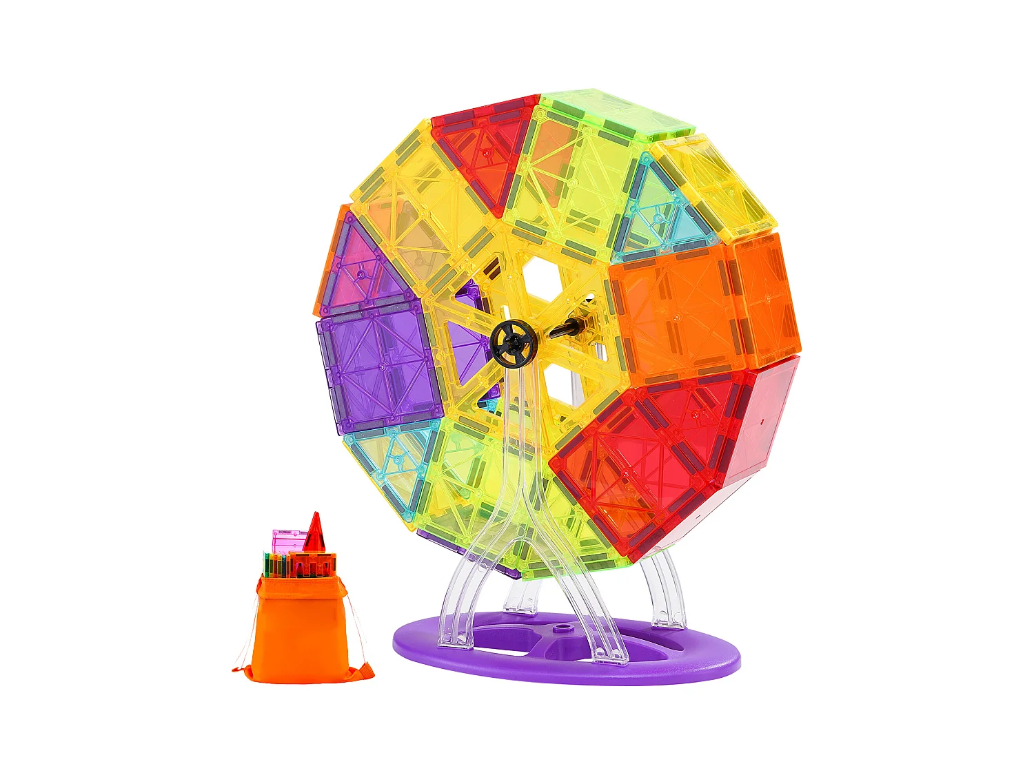 Bloc de Construction Magnétique, SucceBuy Tuiles Magnétiques Jouet de Construction Magnétique 181 Pièces Blocs Magnétiques pour Enfants Ensemble 3D