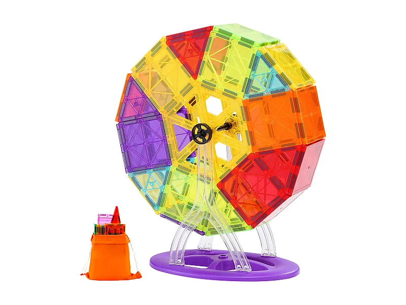 Blocchi Magnetici da Costruzione, SucceBuy Piastrelle Magnetiche Giocattolo da Costruzione Magnetico 181 Pezzi Blocchi Magnetici per Bambini Set 3D