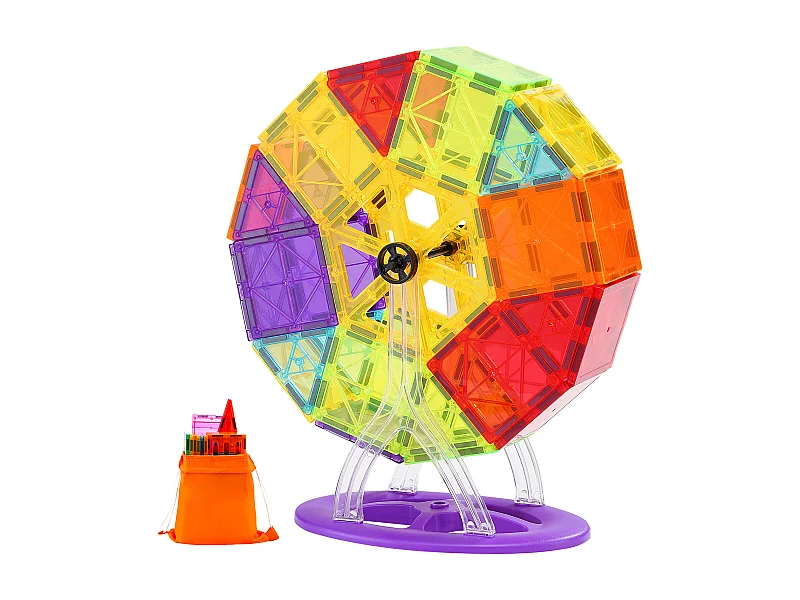 Magnetische Bouwblokken, SucceBuy Magnetische Tegels, 121 Stuks voor Kinderen, Bouwset met Extra's, STEM-speelgoed voor 5 Jaar en Ouder