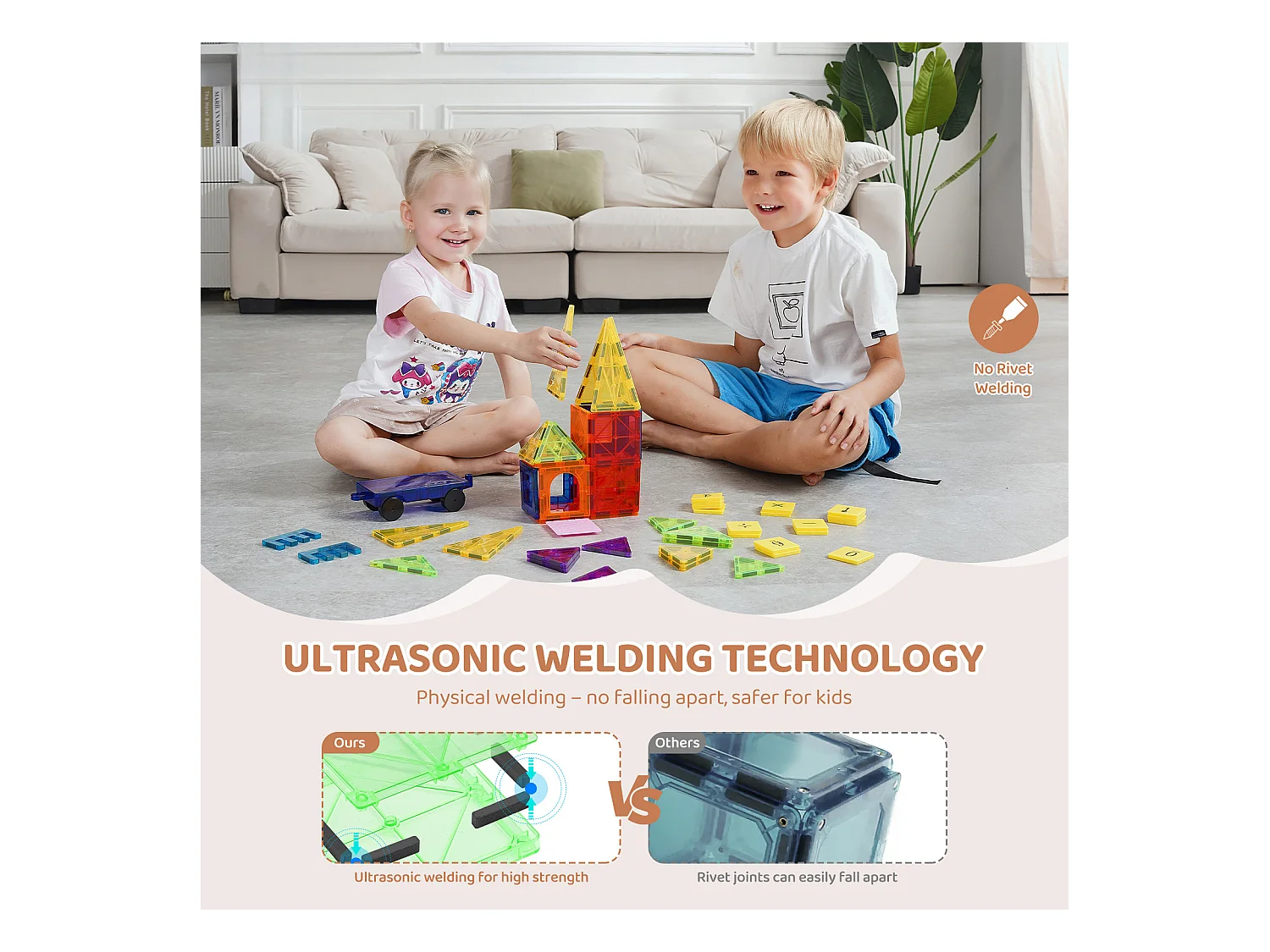 Bloco de Construção Magnético, SucceBuy Conjunto de 55 Peças de Peças Magnéticas, Blocos de Construção Magnéticos para Crianças, Brinquedo 3D