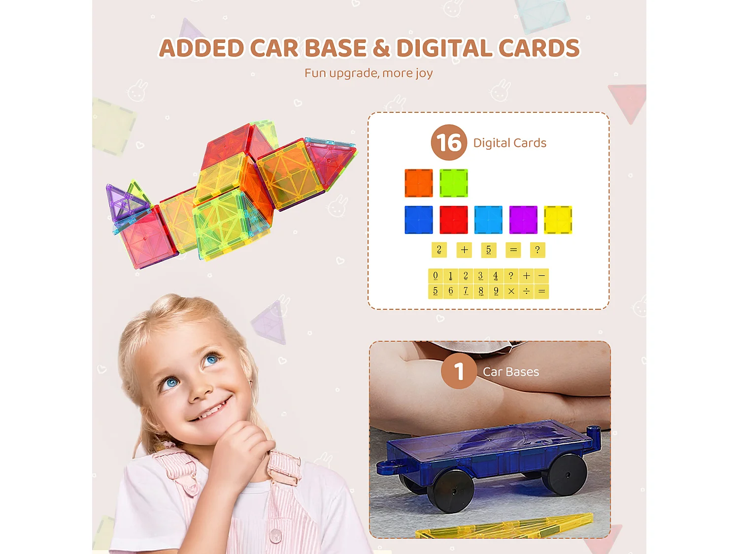 Bloc de Construction Magnétique, SucceBuy Lot de 55 Tuiles Magnétiques, Blocs de Construction Magnétiques pour Enfants, Jouet 3D