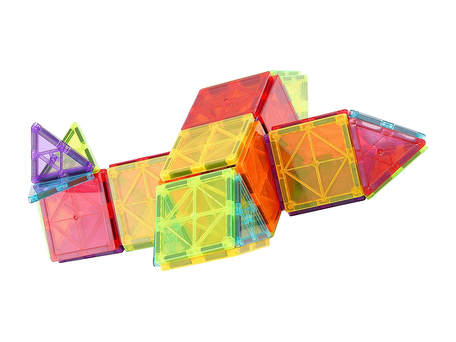 Bloc de Construction Magnétique, SucceBuy Lot de 55 Tuiles Magnétiques, Blocs de Construction Magnétiques pour Enfants, Jouet 3D