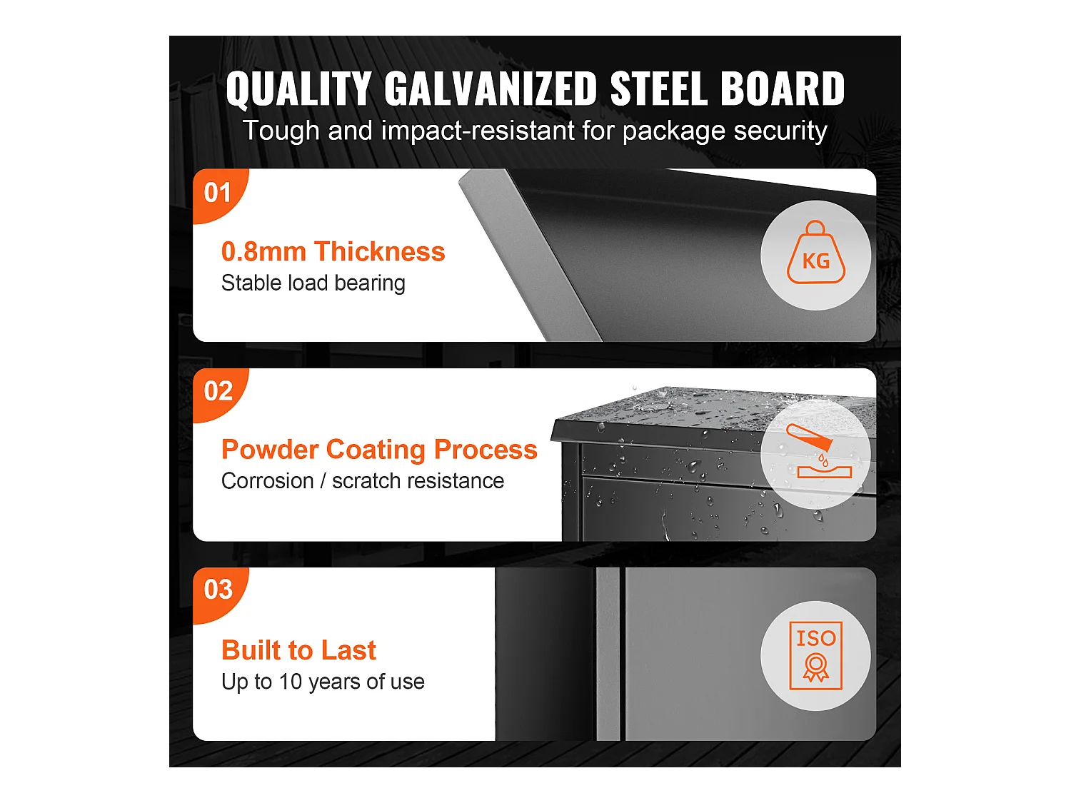 Boite à Colis, SucceBuy Boîte de Livraison de Colis d'Extérieur 39 x 27 x 52,2 cm avec Serrure à Code