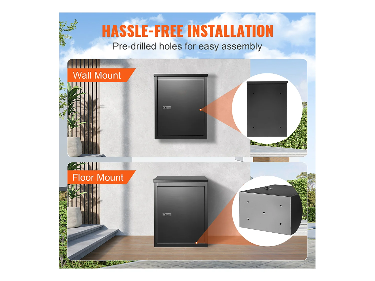 Boite à Colis, SucceBuy Boîte de Livraison de Colis d'Extérieur 39 x 27 x 52,2 cm avec Serrure à Code