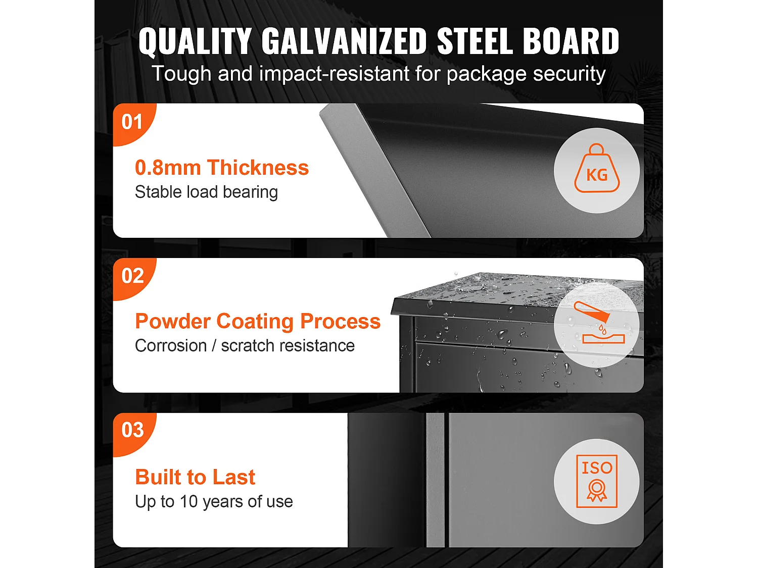 Boite à Colis, SucceBuy Boîte de Livraison de Colis d'Extérieur 39 x 27 x 52,2 cm avec Serrure à Code