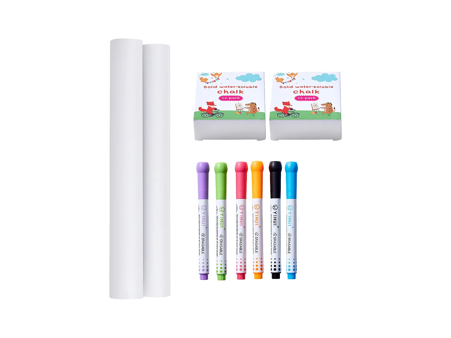 Chevalet d'Art pour Enfants SucceBuy 32 Pièces, avec Craie, Marqueurs, Rouleaux de Papier pour Chevalet sur Pied