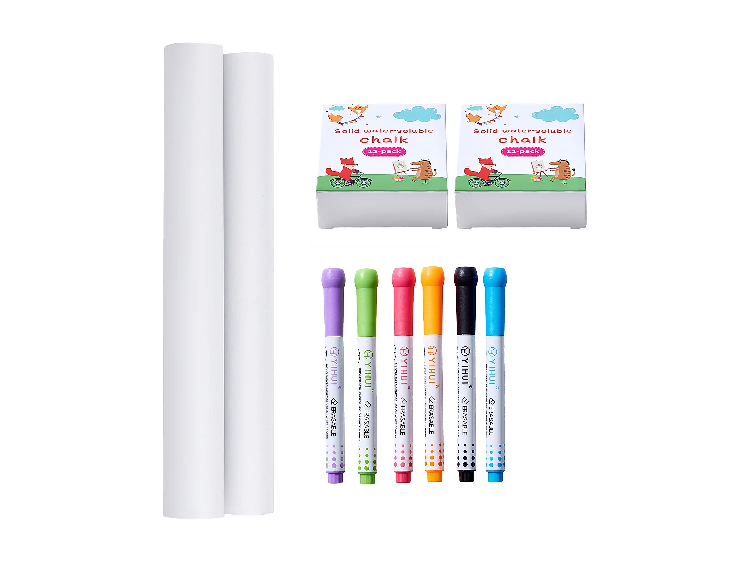 Chevalet d'Art pour Enfants SucceBuy 32 Pièces, avec Craie, Marqueurs, Rouleaux de Papier pour Chevalet sur Pied