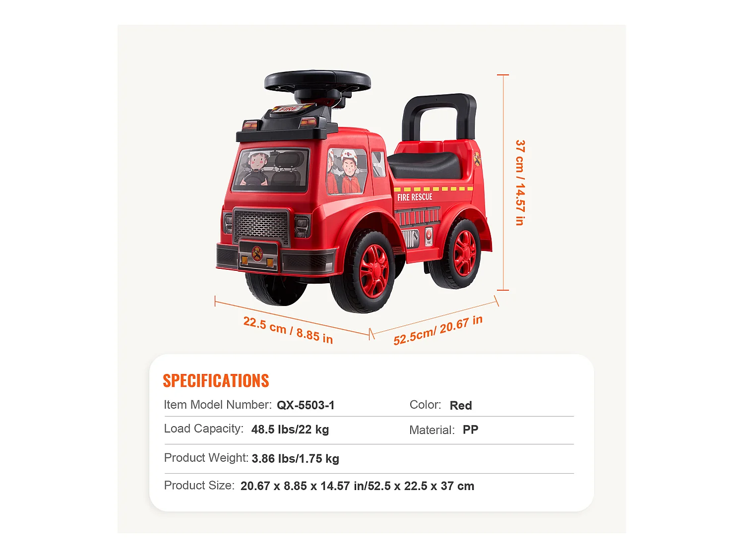 Voiture de Promenade, SucceBuy Voiture à Enfourcher pour Tout-Petits 1-3 Ans Rouge