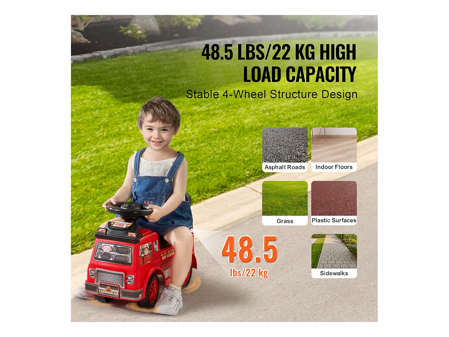 Voiture de Promenade, SucceBuy Voiture à Enfourcher pour Tout-Petits 1-3 Ans Rouge