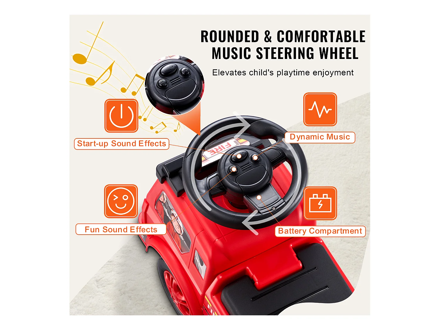 Voiture de Promenade, SucceBuy Voiture à Enfourcher pour Tout-Petits 1-3 Ans Rouge