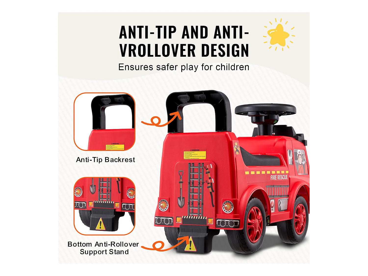 Voiture de Promenade, SucceBuy Voiture à Enfourcher pour Tout-Petits 1-3 Ans Rouge