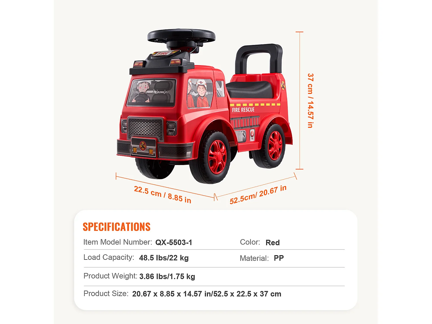 Coche Correpasillos, SucceBuy para Niños Pequeños de 1 a 3 Años, Color Rojo