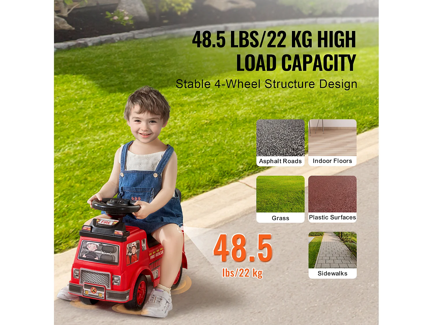 Coche Correpasillos, SucceBuy para Niños Pequeños de 1 a 3 Años, Color Rojo