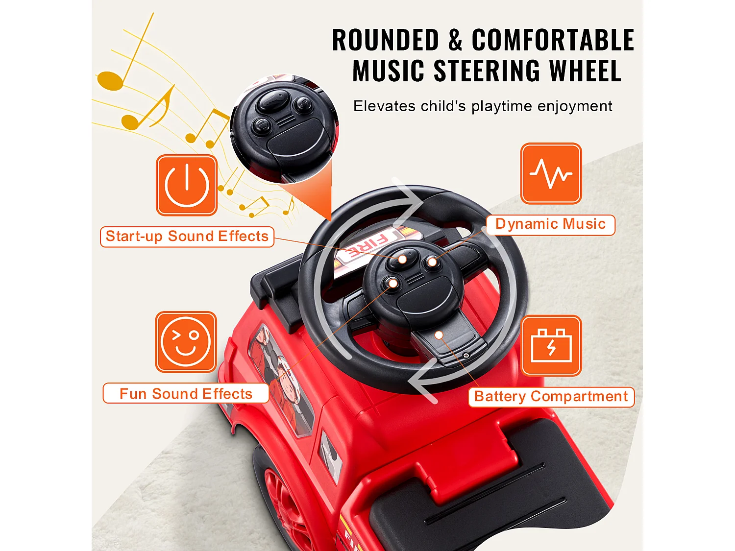 Coche Correpasillos, SucceBuy para Niños Pequeños de 1 a 3 Años, Color Rojo