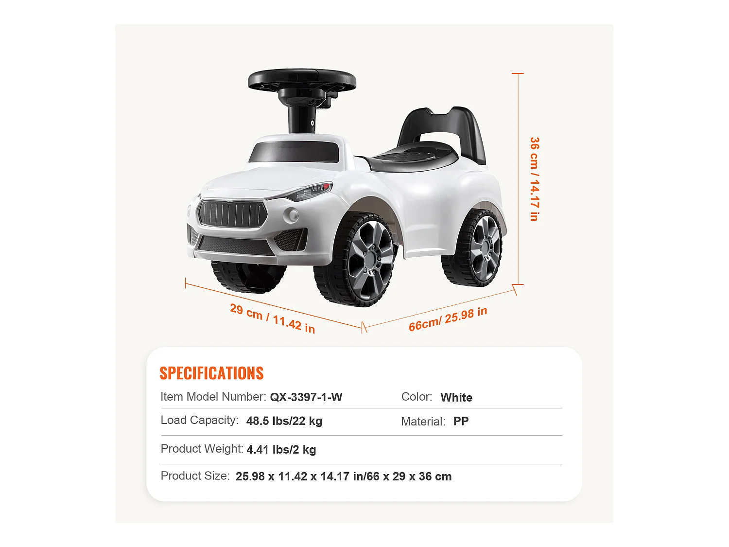 Voiture de Promenade, SucceBuy Voiture à Enfourcher pour Tout-Petits 1-3 Ans, Blanc