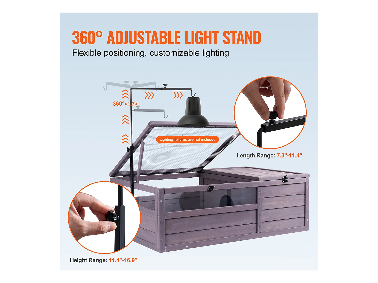 Vivarium für Reptilien, SucceBuy 96,5 × 61 × 33 cm Schildkrötenhabitat aus Holz, 2-teilig, für Reptilien im Innen- und Außenbereich