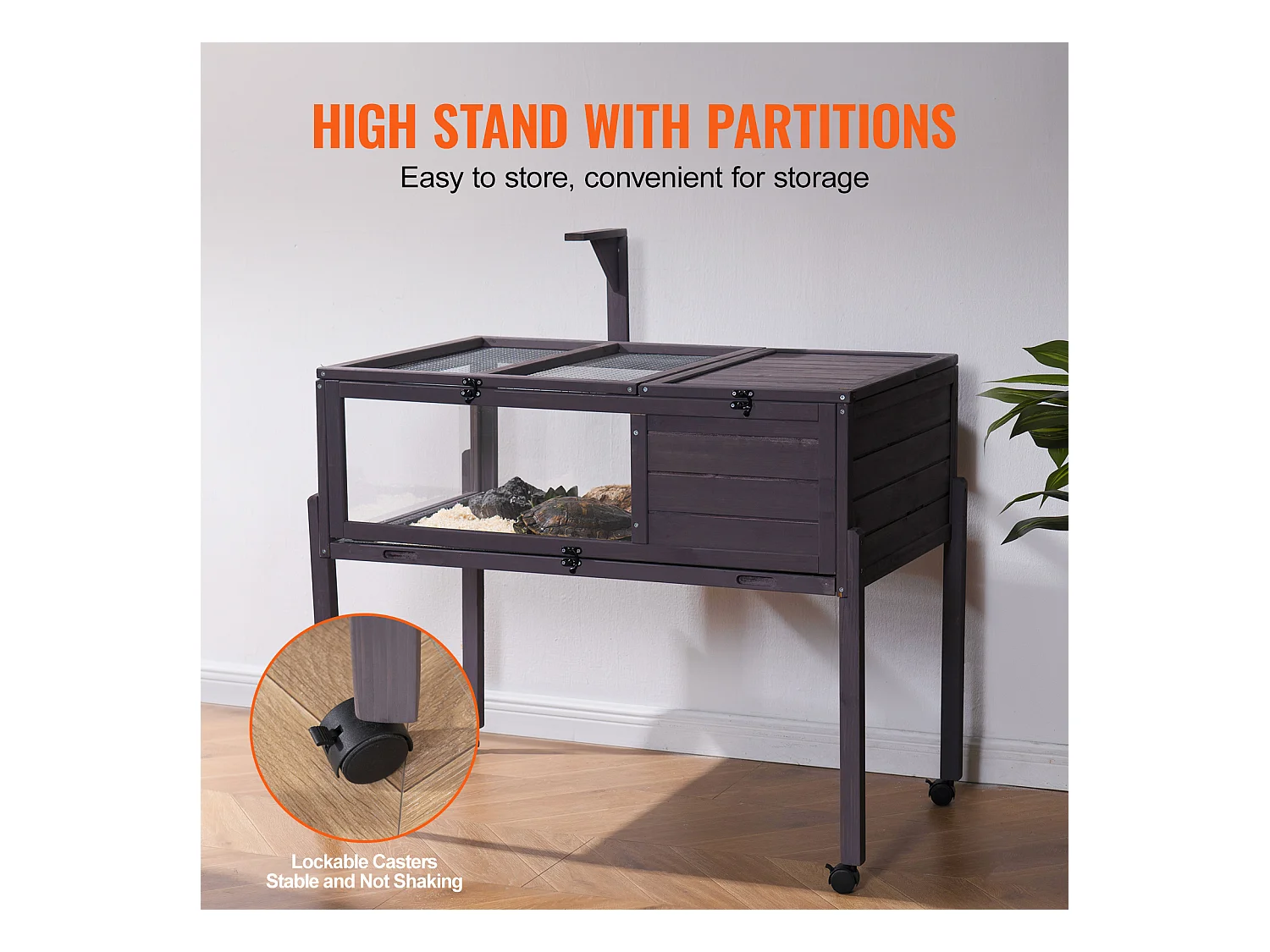 Répteis de Vivário, SucceBuy Casa de Tartarugas de Madeira, Habitat de Cobra Rolante, Interior e Exterior