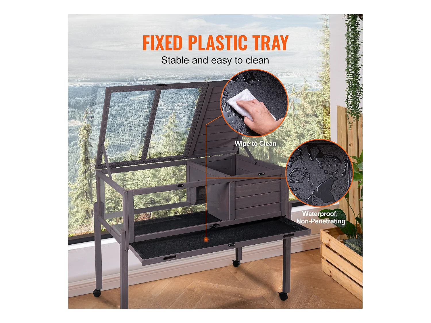 Répteis de Vivário, SucceBuy Casa de Tartarugas de Madeira, Habitat de Cobra Rolante, Interior e Exterior