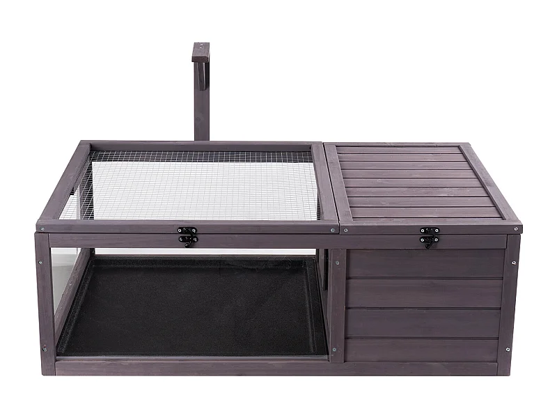 Répteis de Vivário, SucceBuy Casa de Habitat de Tartaruga de Madeira 96,5 × 61 × 33 cm, 2 Peças, Gaiola Interna/Externa