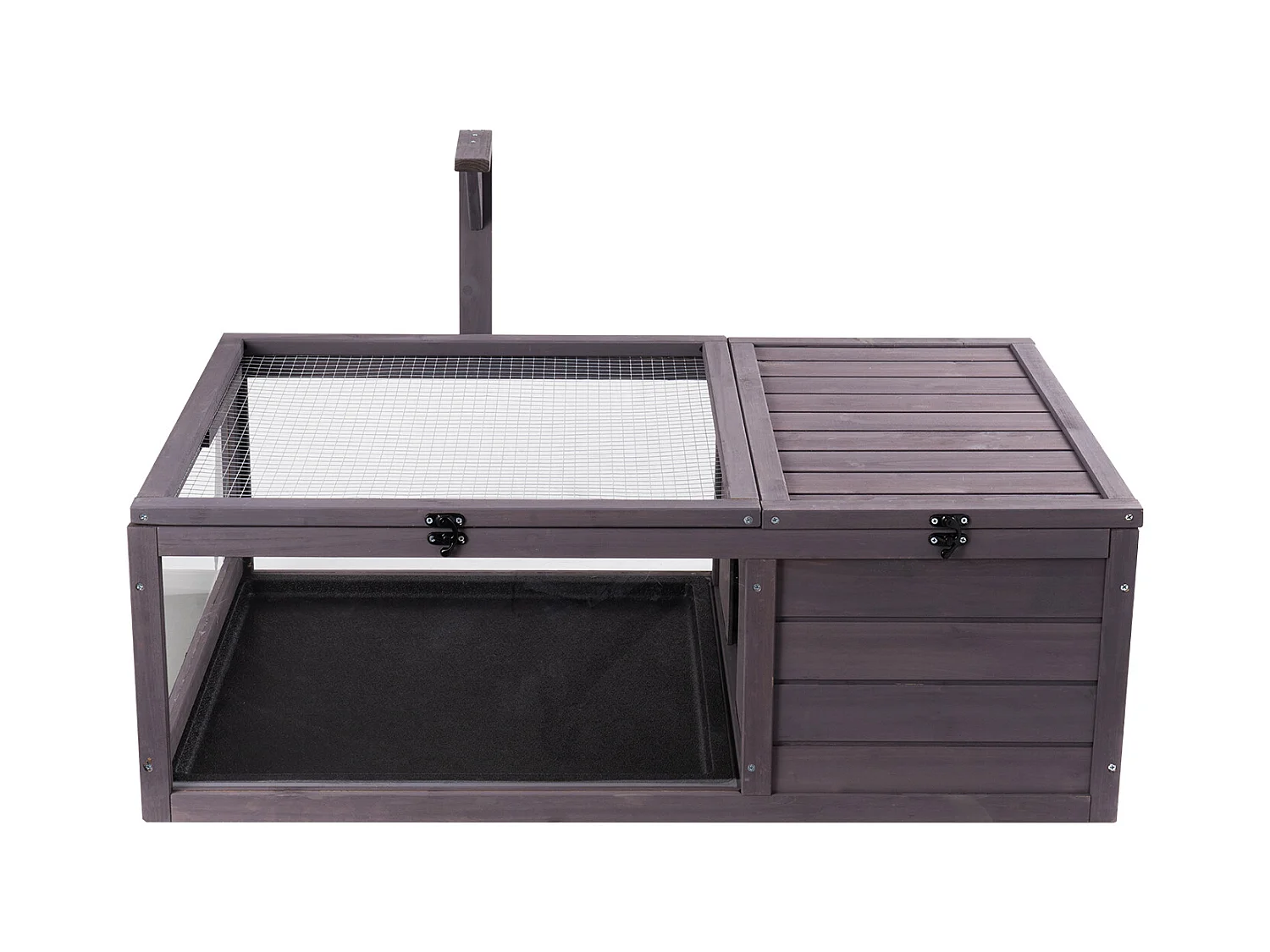 Vivario de Reptiles, SucceBuy Casa de Madera para Tortugas, 96,5 × 61 × 33 cm, 2 Piezas, Jaula para Interior y Exterior