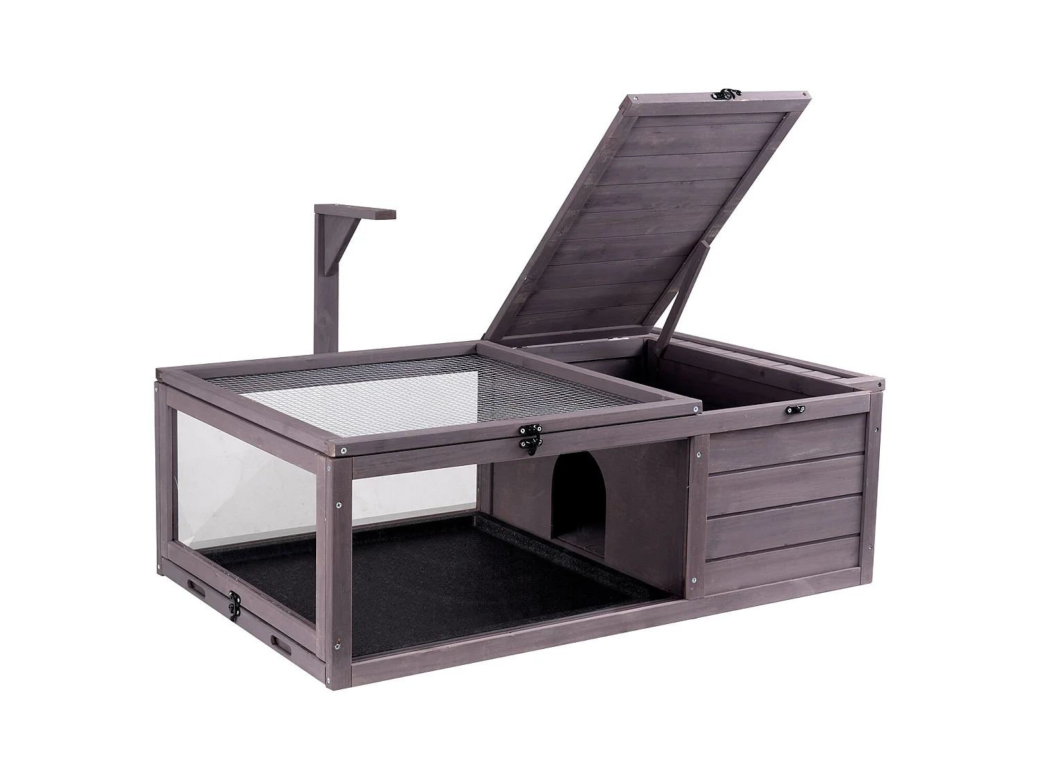 Vivario de Reptiles, SucceBuy Casa de Madera para Tortugas, 96,5 × 61 × 33 cm, 2 Piezas, Jaula para Interior y Exterior