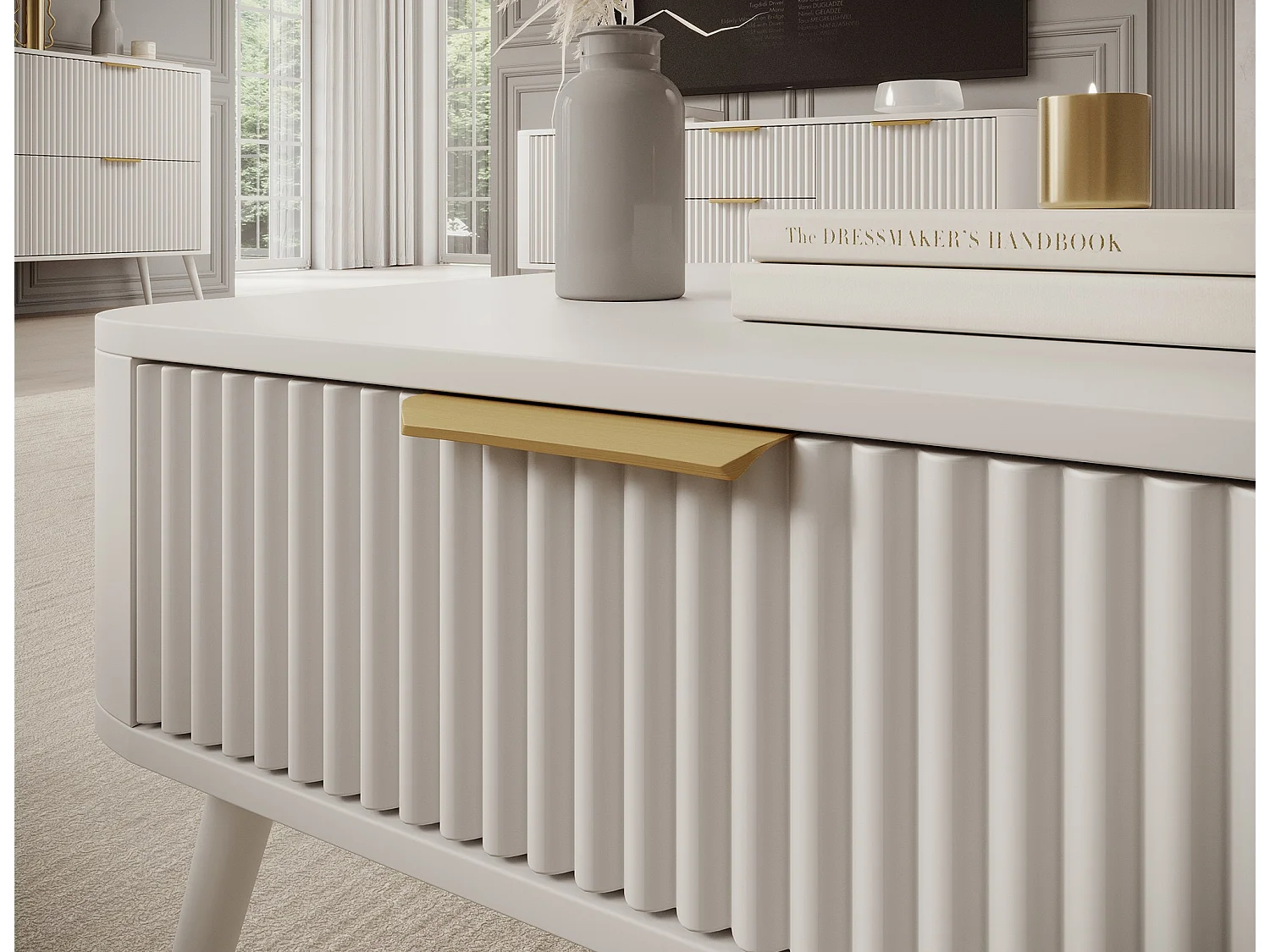 Tavolino Bondi/MDF/cassetto/bianco