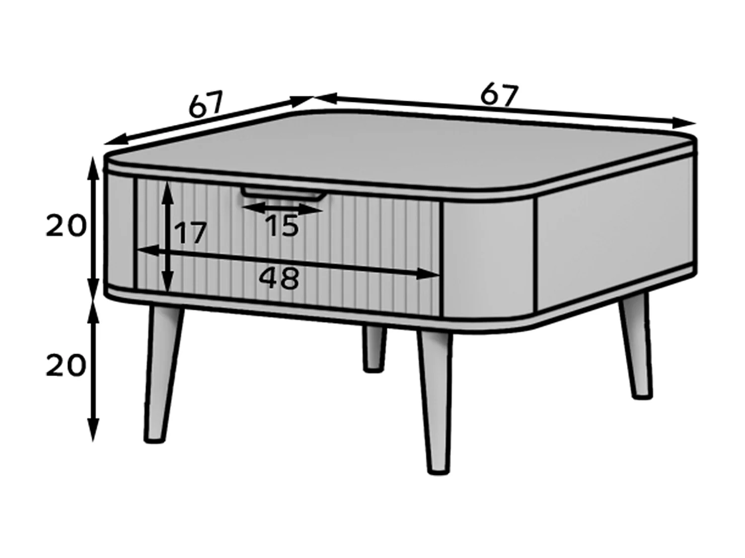 Tavolino Bondi/MDF/cassetto/bianco