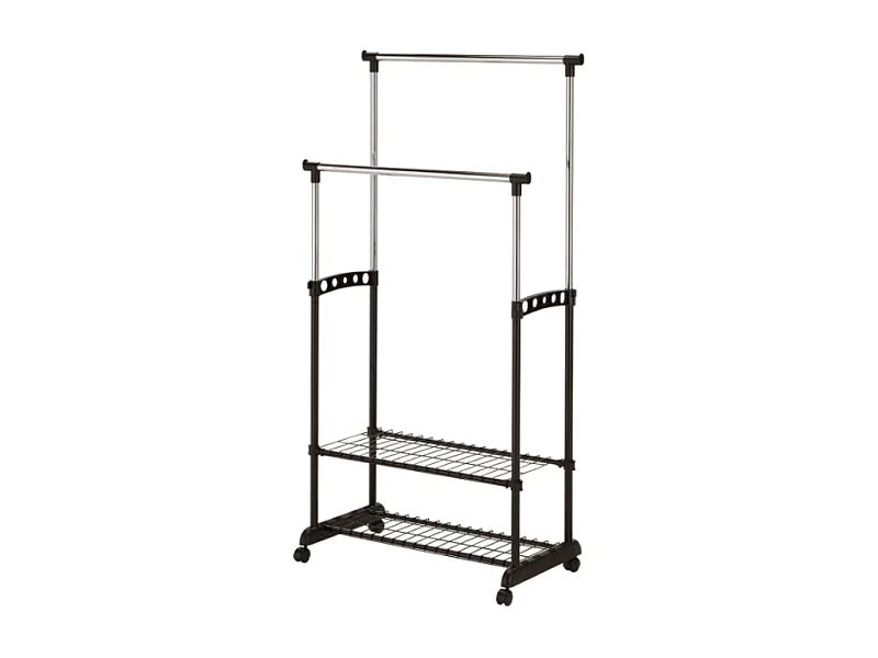 Portant à vêtements Nova/Métal et PVC/Noir et Argent