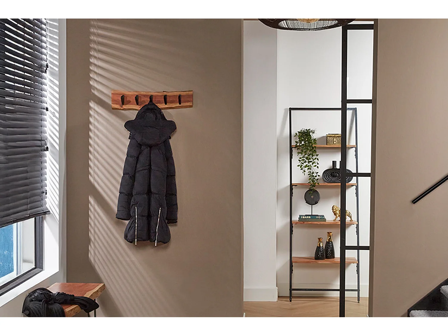 Garderobe - Braun Metall - NEREA