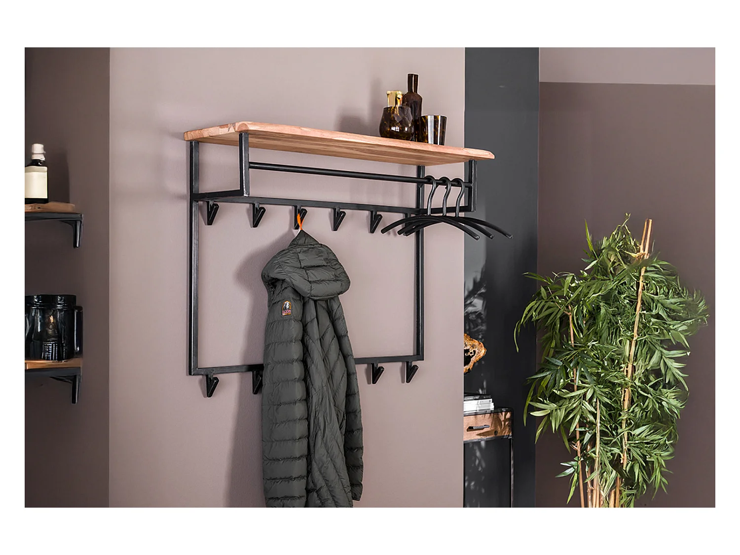 Garderobe - Schwarz Metall - NEREA