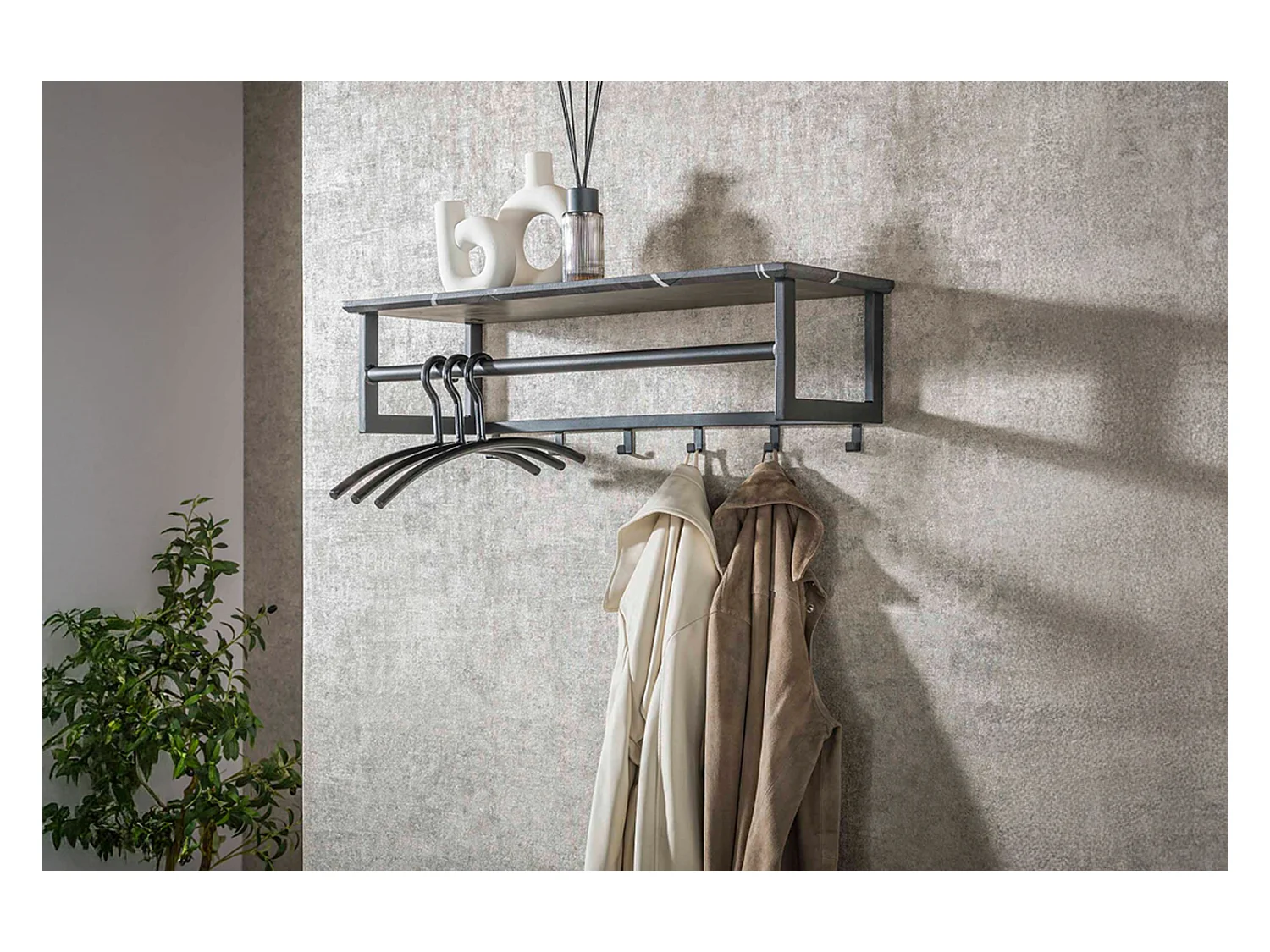 Garderobe - Grijs Kunststof - SESTA