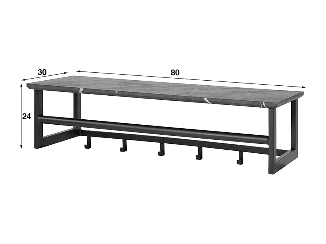 Appendiabiti da parete - Grigio plastica - SESTA