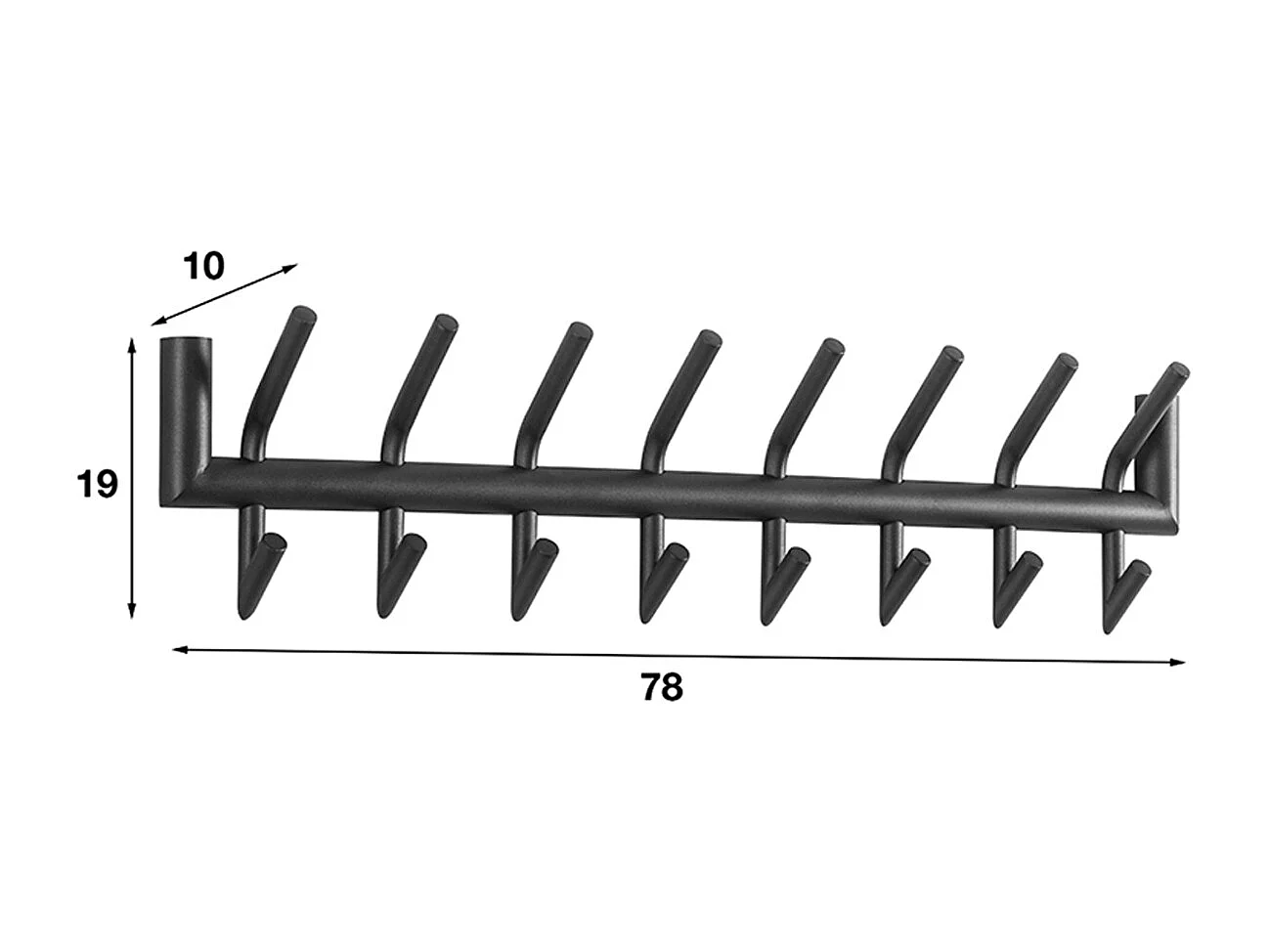 Appendiabiti da parete - Grigio metallo - FABIA