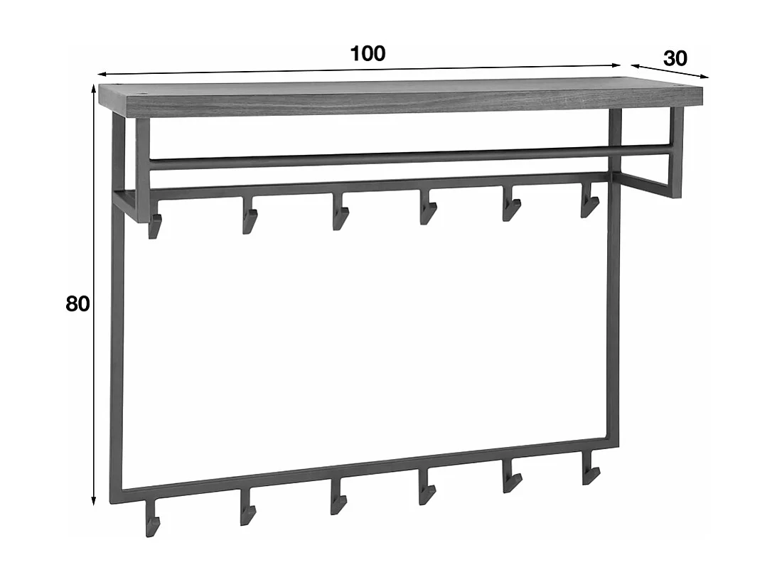 Portemanteau - Gris métal - ADELIA