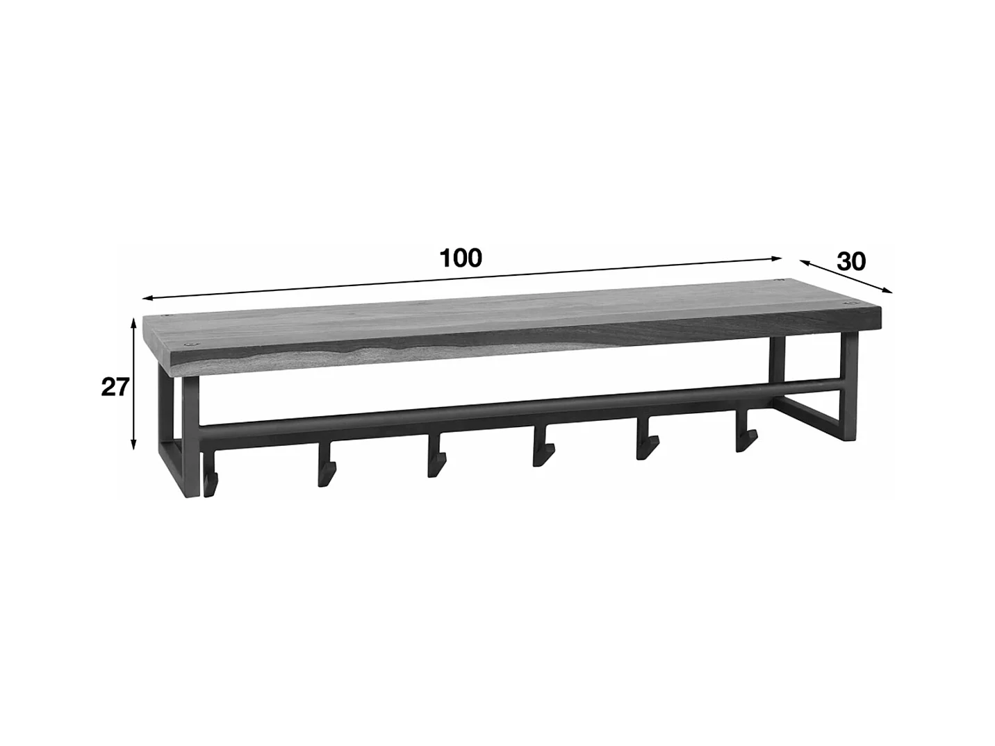 Portemanteau - Gris métal - ADELIA