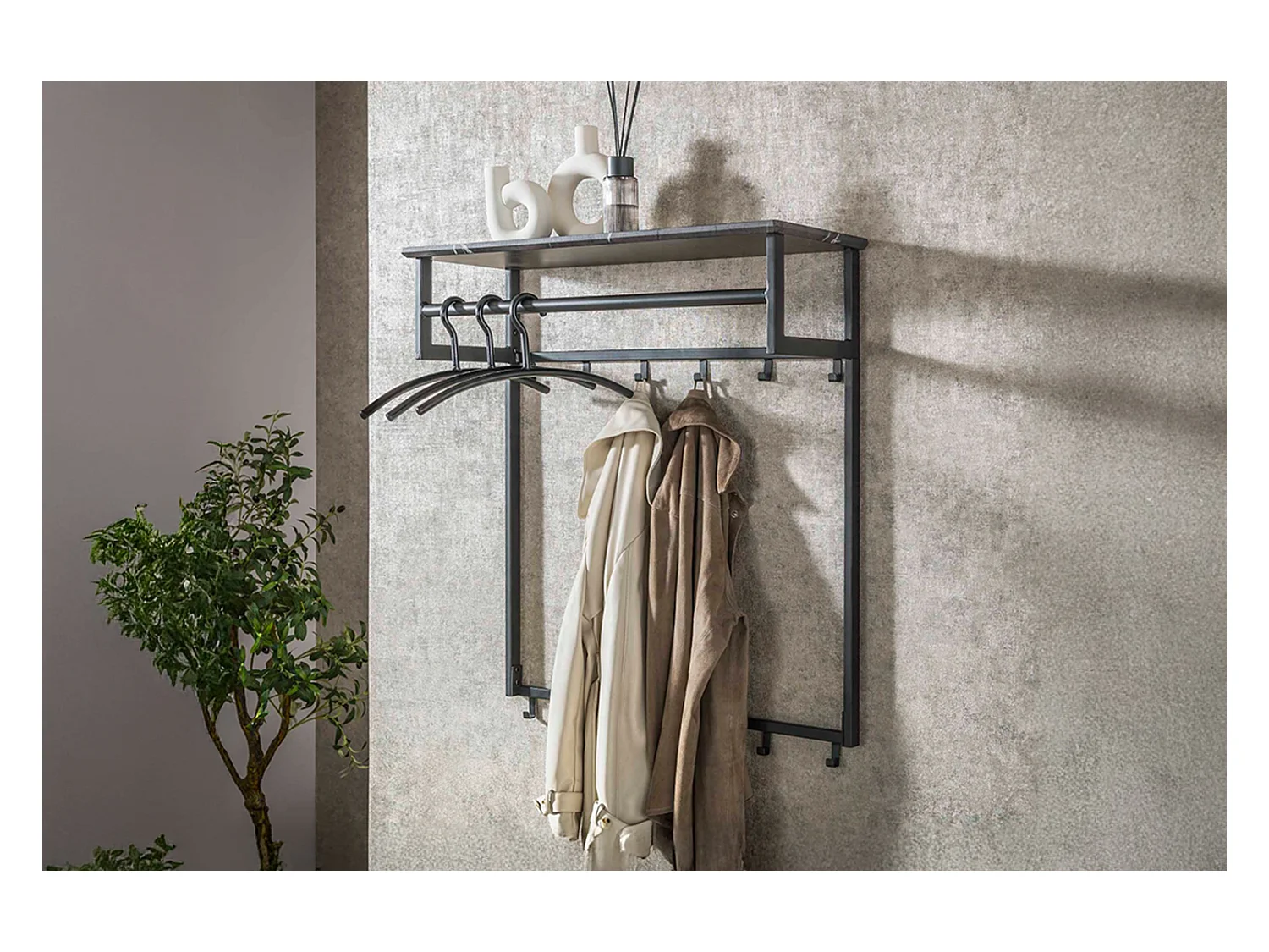Garderobe - Grijs Kunststof - SESTA