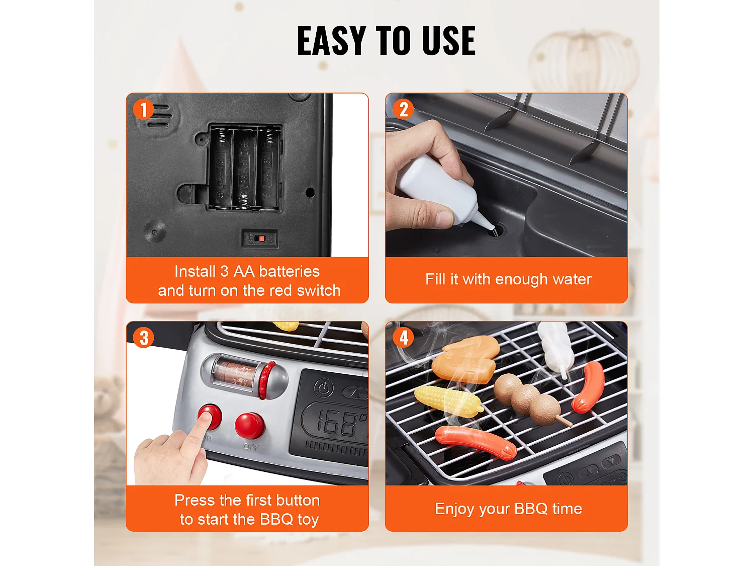 Ensemble de Jeu Barbecue pour Enfants SucceBuy 19 Pièces, pour Enfants de 3 à 8 Ans