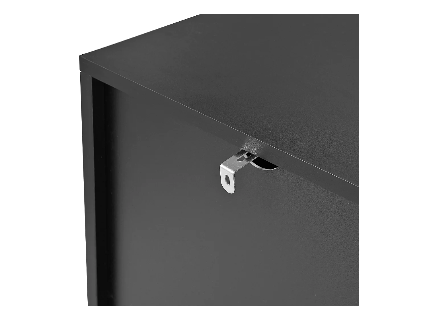 Aparador negro - Aparador con cuatro puertas y patas de metal - decoración línea metalica - para comedor, salón y dormitorio