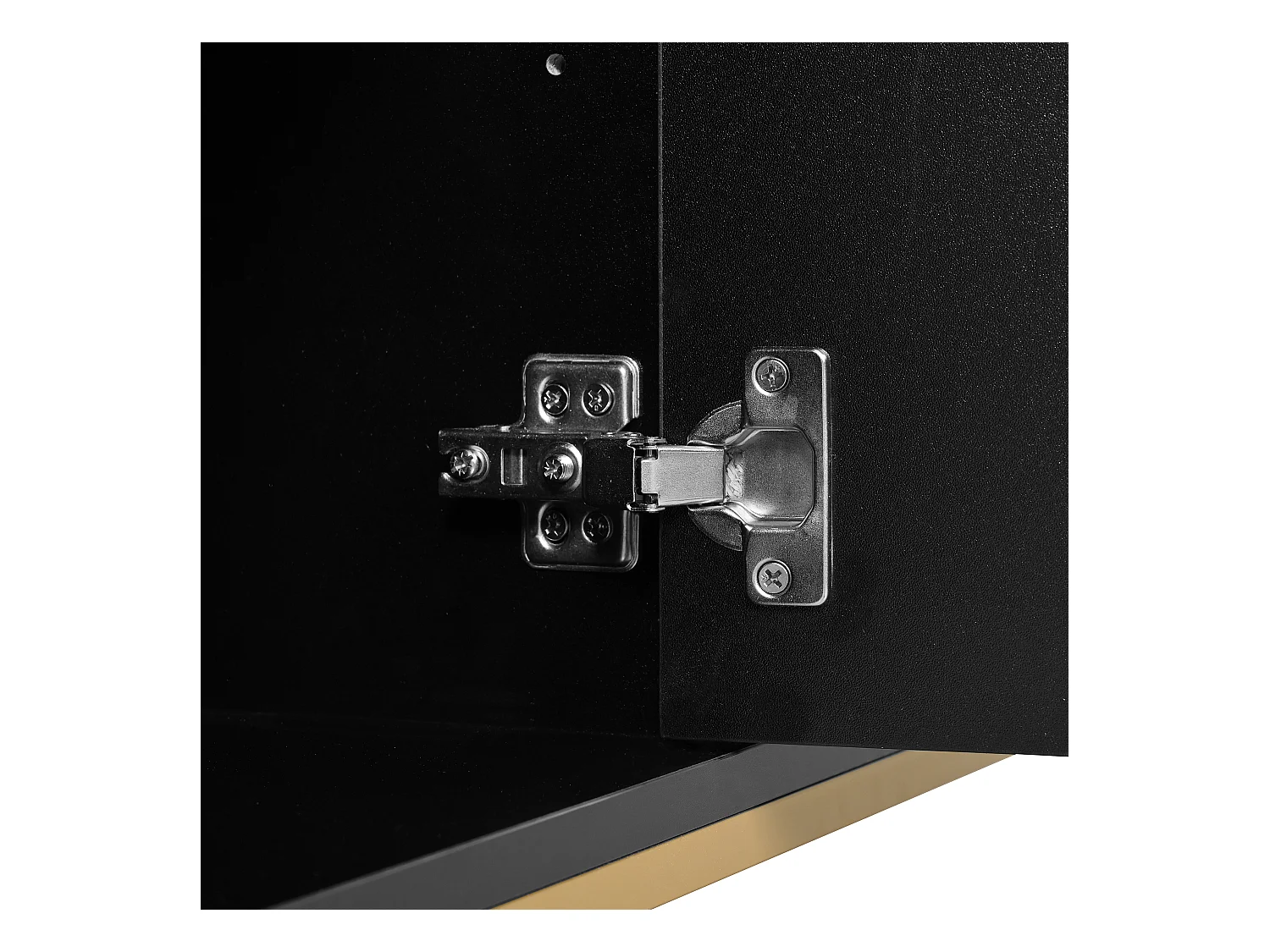 Aparador negro - Aparador con cuatro puertas y patas de metal - decoración línea metalica - para comedor, salón y dormitorio