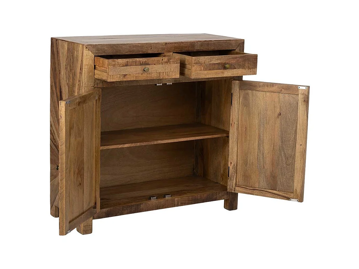 Aparador em madeira castanha, 103x41x103h cm