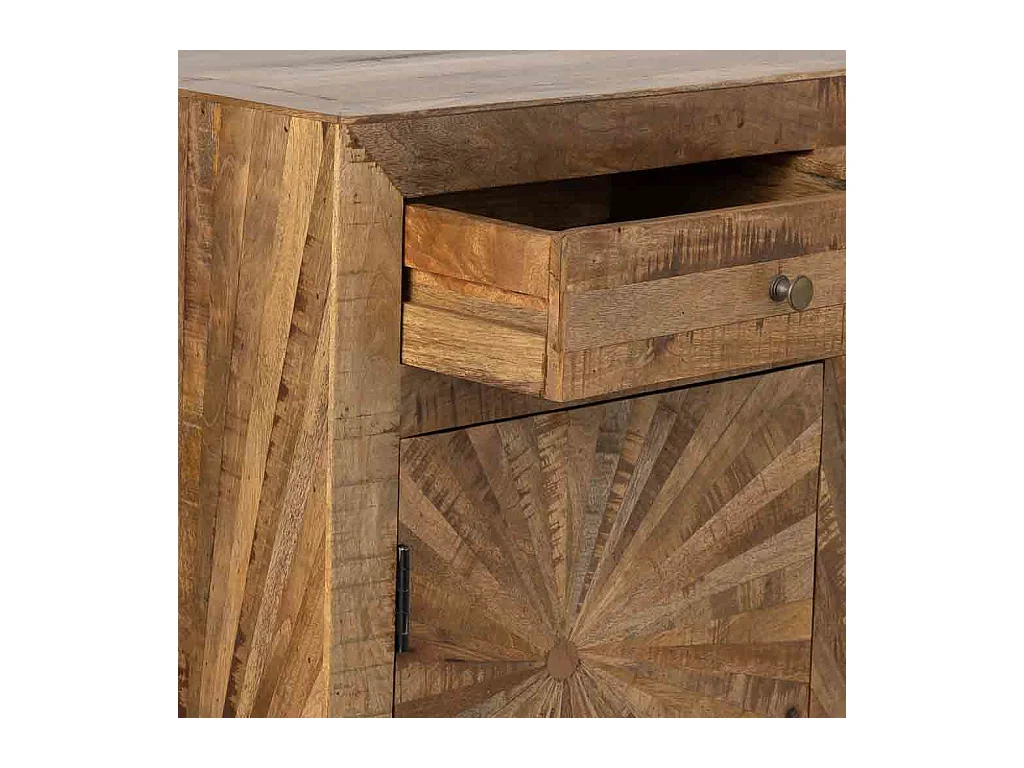 Aparador em madeira castanha, 103x41x103h cm