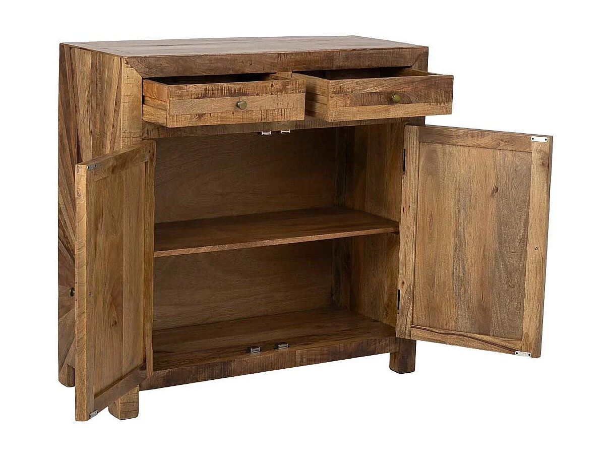 Aparador em madeira castanha, 103x41x103h cm