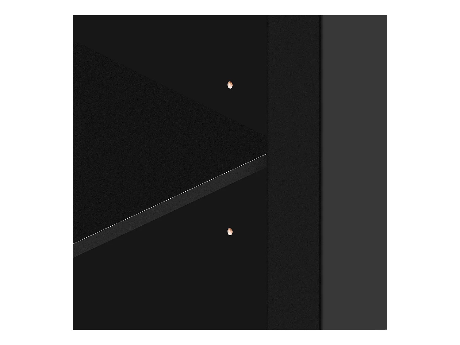 Aparador negro - con 4 puertas con espejo - tiradores transparentes - patas de madera - para salón y comedor