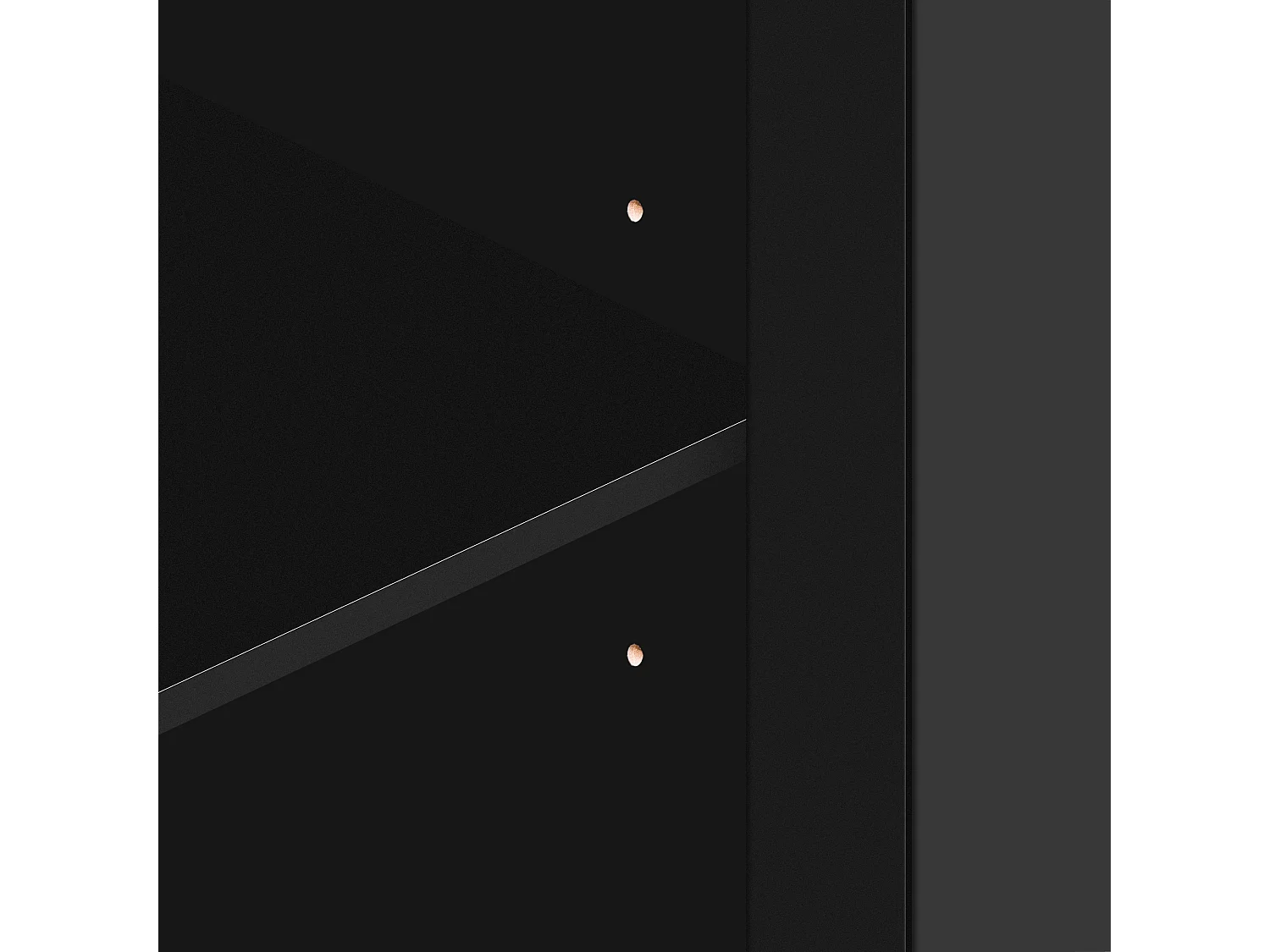 Buffet noir - avec 4 portes miroir - poignées transparentes - pieds en bois - pour salon et salle à manger