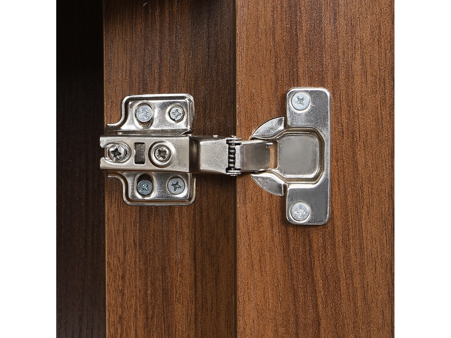 Aparador arqueado 145x43x78cm - Aparador con estantes regulables y 4 puertas - para salón y comedor - nogal