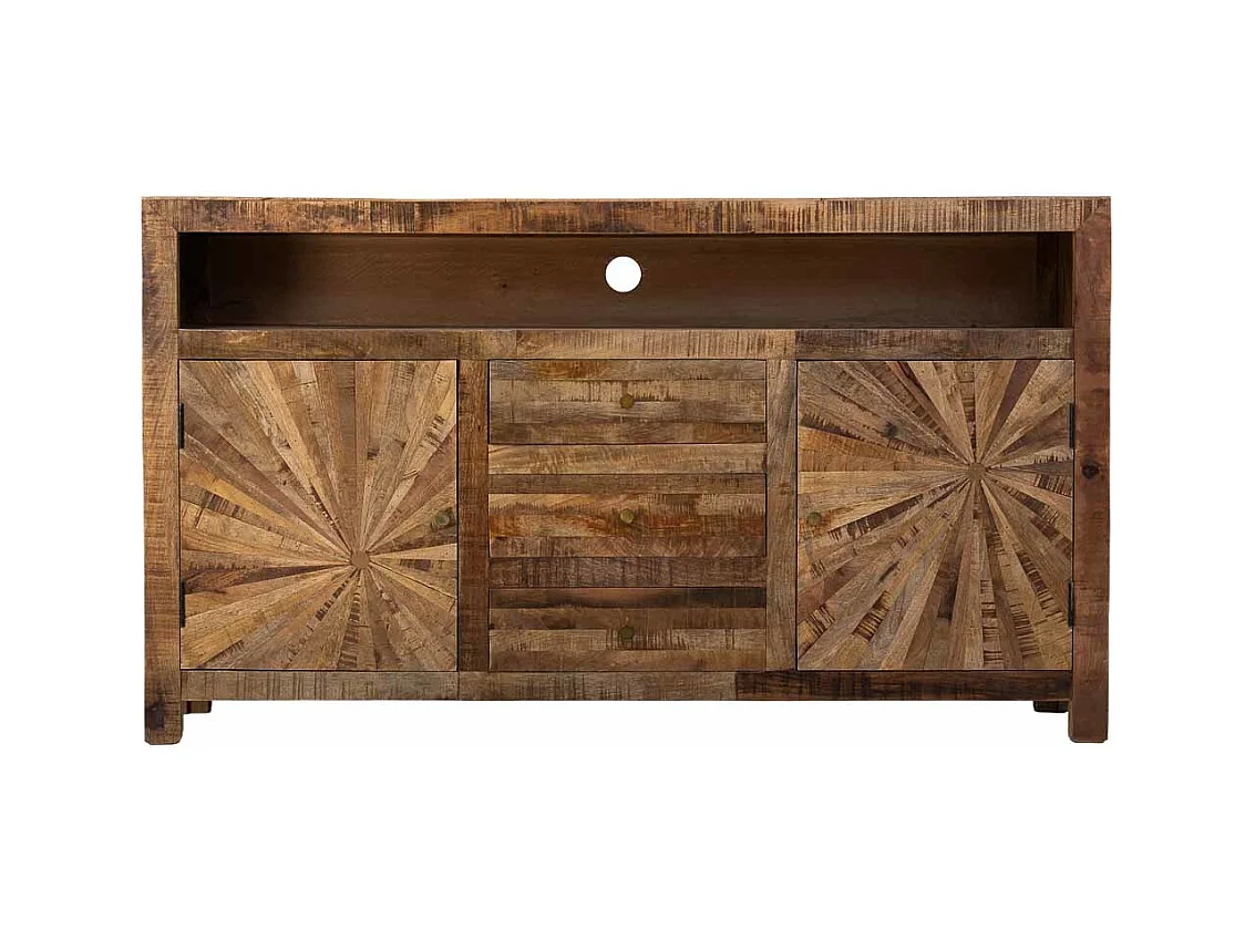 Aparador em madeira castanha, 165x41x94h cm