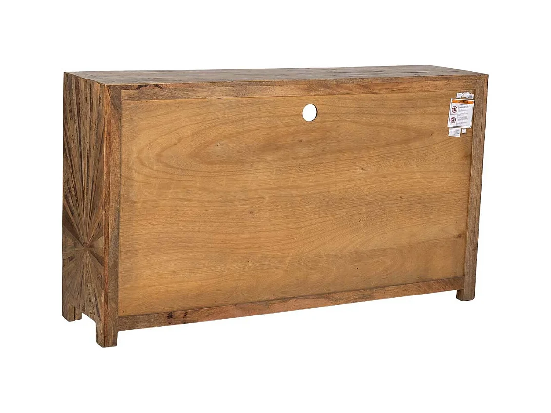 Aparador em madeira castanha, 165x41x94h cm