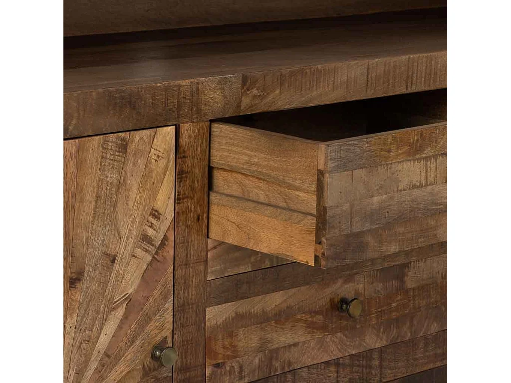 Aparador em madeira castanha, 165x41x94h cm